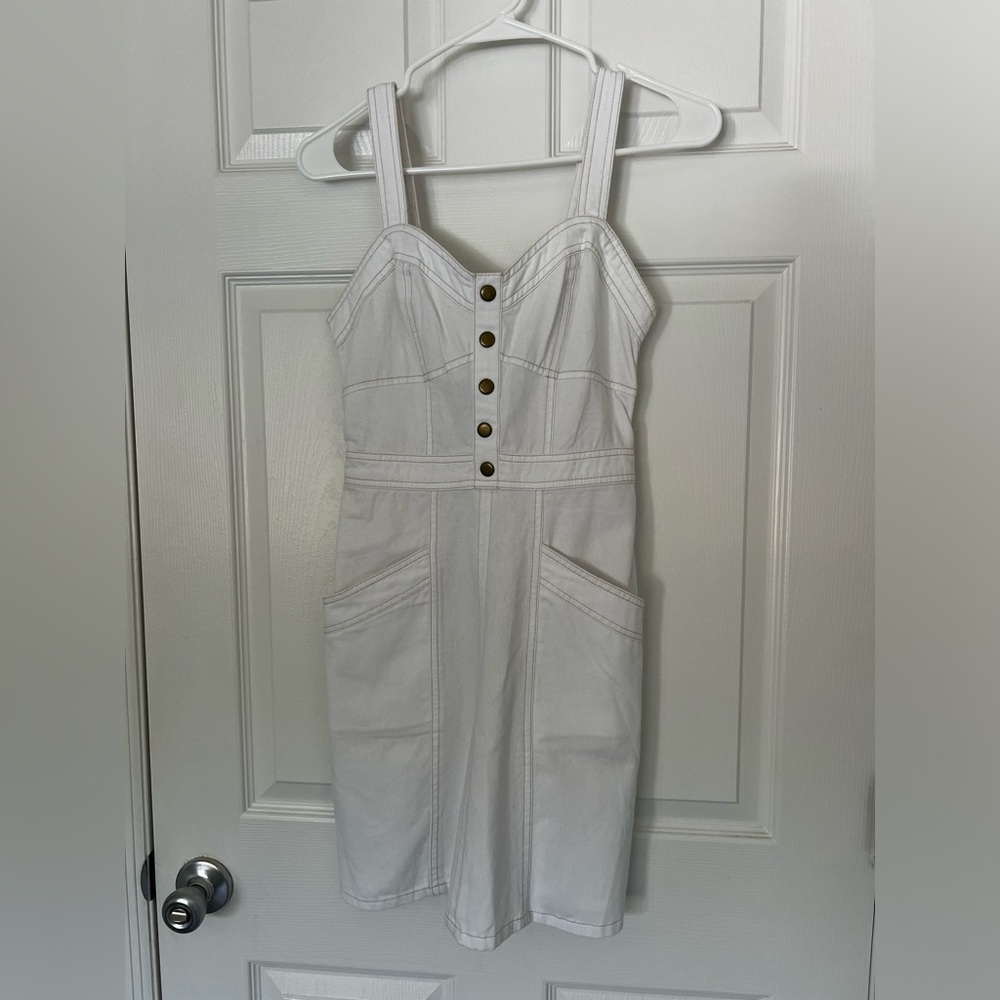 White denim mini dress